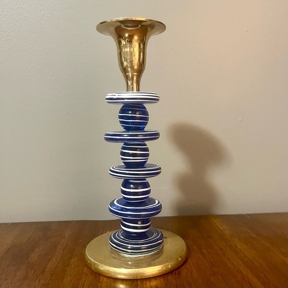 Vintage brass and glass candle holder. Made in India. - Picture 6 of 10